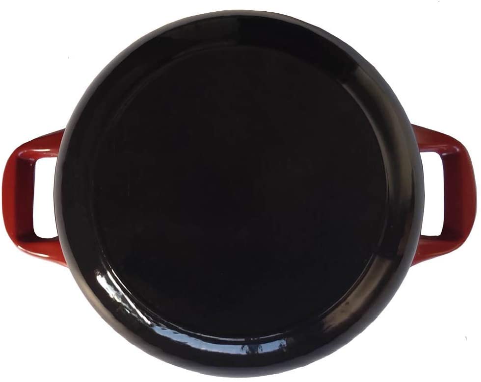 La Cuisine 2175MB Enameled Cast Iron Dutch Oven, Casserole, Pot, 5-Quart (QT) - Matte Black Enamel Interior, Teal Porcelain Enamel Coating Finish