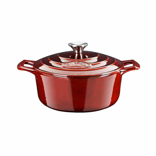 La Cuisine Enameled Cast Iron Dutch Oven - Casserole Dish Pot with Lid, 6.5  QT 11 Inches Dia. Matte Black Enamel Interior, Teal Porcelain Enamel