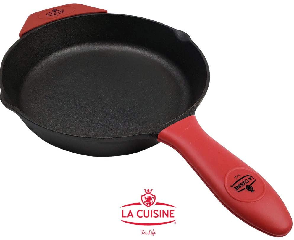 Lot45 Cast Iron Skillet with Silicone Handle Cover - 10in Cookware Frying  Pan
