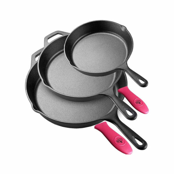 Sunsella Silicone Cast Iron Potholder Set - Hot Handle Holder with 2 x Pan  Scrapers & Silicone Hot Pad